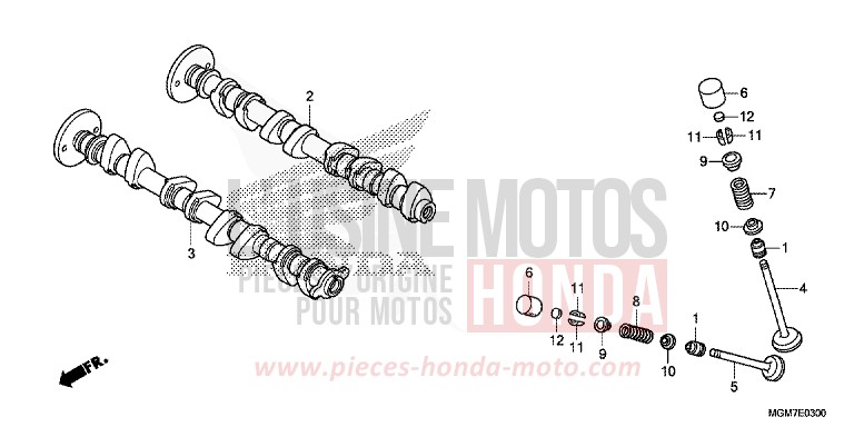 ARBRE A CAMES/SOUPAPE de Hornet ABS MAT PEARL COOL WHITE (NHB44) de 2013